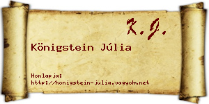 Königstein Júlia névjegykártya